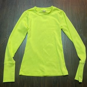 Neon green ribbed long sleeve shirt size XS Calia by Carrie Underwood